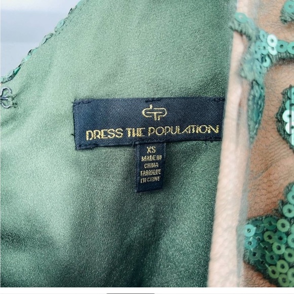 Dress the Population Dress Size XSmall Blair Embellished Sequin Fit Flare Midi - Picture 6 of 11